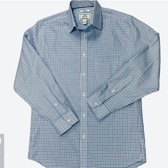 Jos. A. Bank Other - Men's Jos A Banks Non-Iron Tailored Fit Blue Checkered Dress Shirt -Sz 15 1/2-33